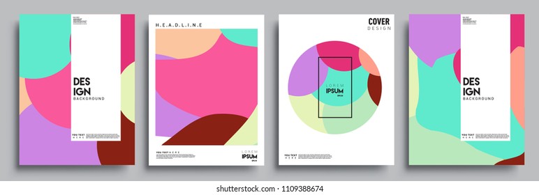 Modern abstract covers set. Cool gradient shapes composition, vector covers design.