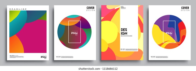Modern abstract covers set. Cool gradient shapes composition, vector covers design.