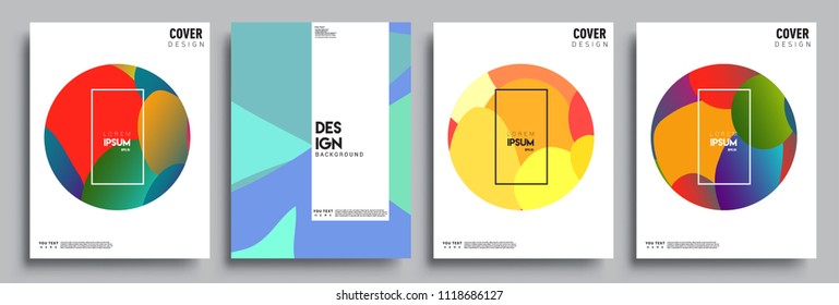 Modern abstract covers set. Cool gradient shapes composition, vector covers design.