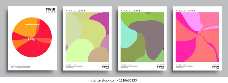 Modern abstract covers set. Cool gradient shapes composition, vector covers design.
