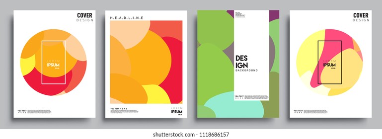 Modern abstract covers set. Cool gradient shapes composition, vector covers design.