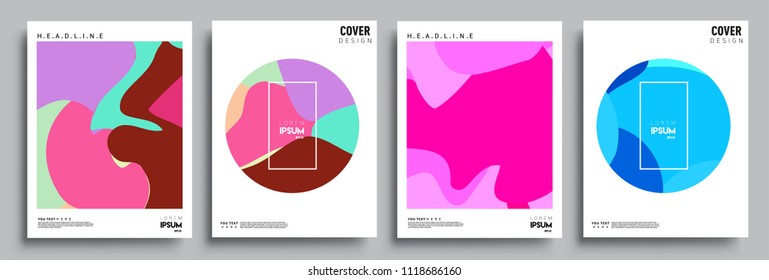 Modern abstract covers set. Cool gradient shapes composition, vector covers design.