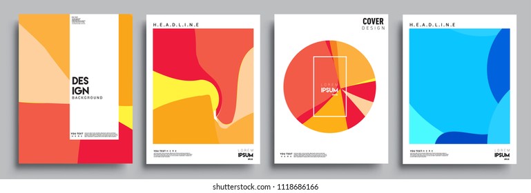 Modern abstract covers set. Cool gradient shapes composition, vector covers design.