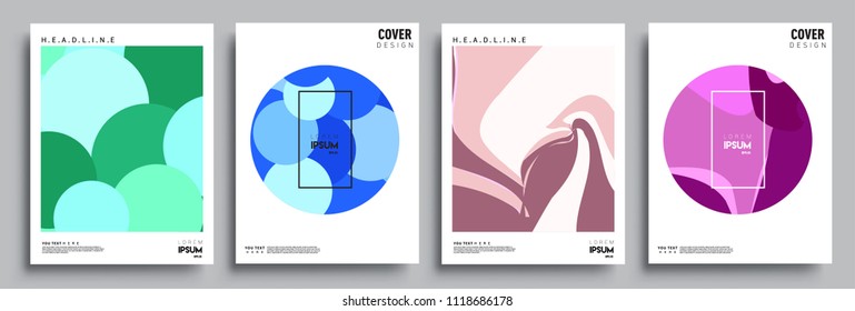 Modern abstract covers set. Cool gradient shapes composition, vector covers design.