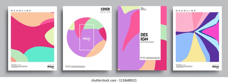 Modern abstract covers set. Cool gradient shapes composition, vector covers design.