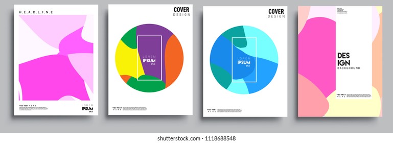 Modern abstract covers set. Cool gradient shapes composition, vector covers design.