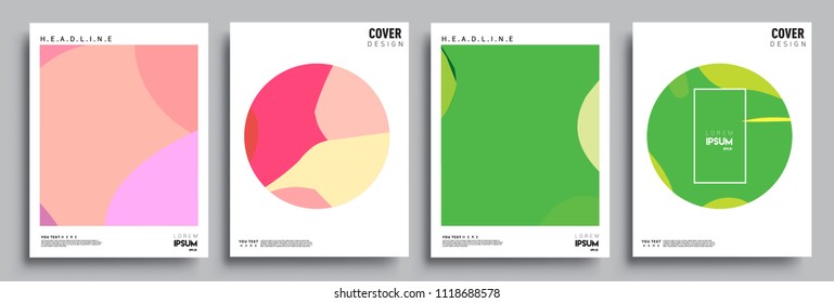 Modern abstract covers set. Cool gradient shapes composition, vector covers design.