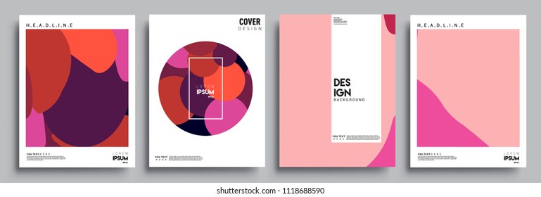 Modern abstract covers set. Cool gradient shapes composition, vector covers design.
