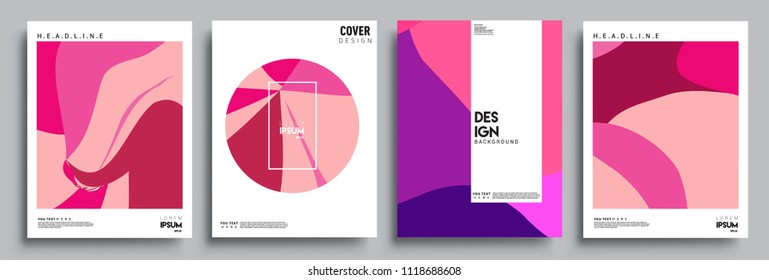 Modern abstract covers set. Cool gradient shapes composition, vector covers design.