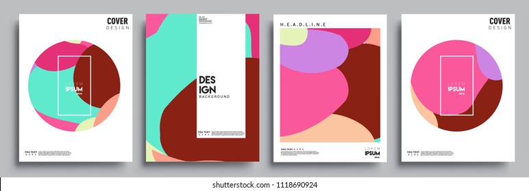 Modern abstract covers set. Cool gradient shapes composition, vector covers design.