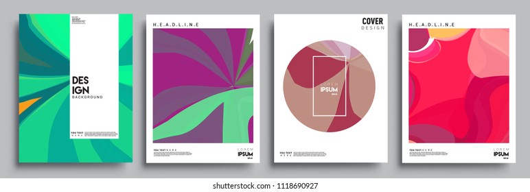 Modern abstract covers set. Cool gradient shapes composition, vector covers design.