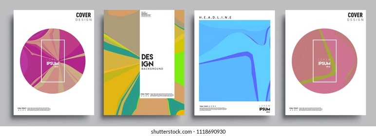 Modern abstract covers set. Cool gradient shapes composition, vector covers design.