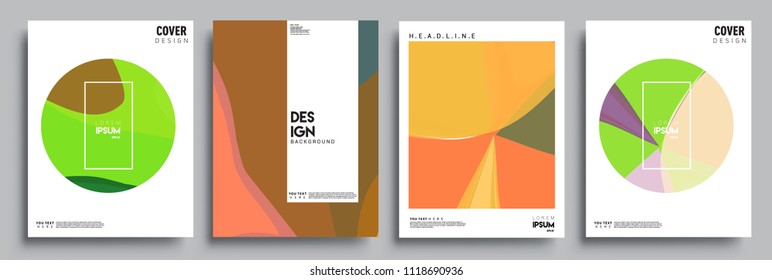Modern abstract covers set. Cool gradient shapes composition, vector covers design.