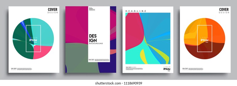 Modern abstract covers set. Cool gradient shapes composition, vector covers design.