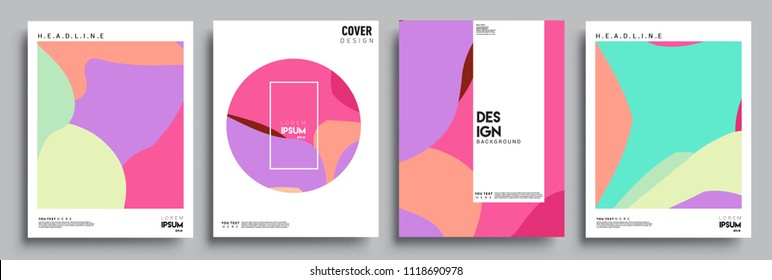 Modern abstract covers set. Cool gradient shapes composition, vector covers design.