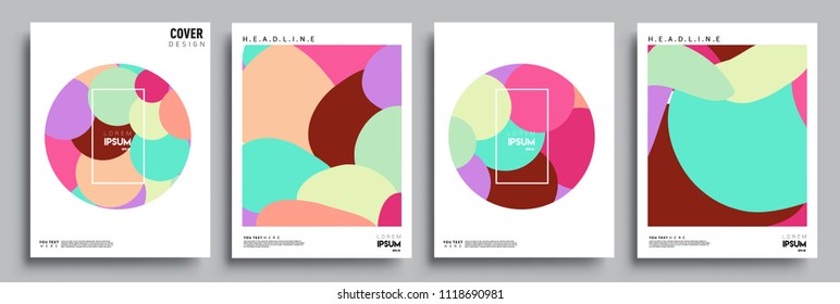 Modern abstract covers set. Cool gradient shapes composition, vector covers design.