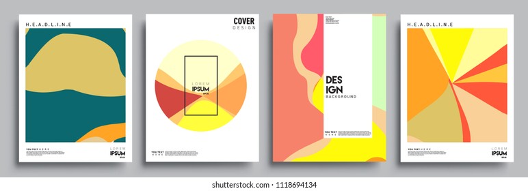 Modern abstract covers set. Cool gradient shapes composition, vector covers design.
