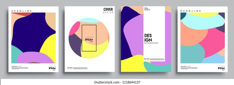 Modern abstract covers set. Cool gradient shapes composition, vector covers design.