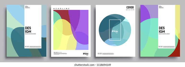 Modern abstract covers set. Cool gradient shapes composition, vector covers design.