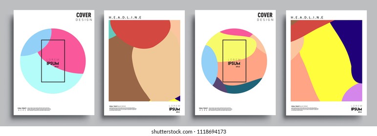 Modern abstract covers set. Cool gradient shapes composition, vector covers design.