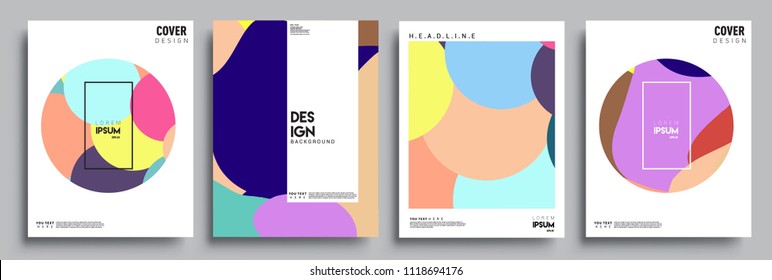 Modern abstract covers set. Cool gradient shapes composition, vector covers design.
