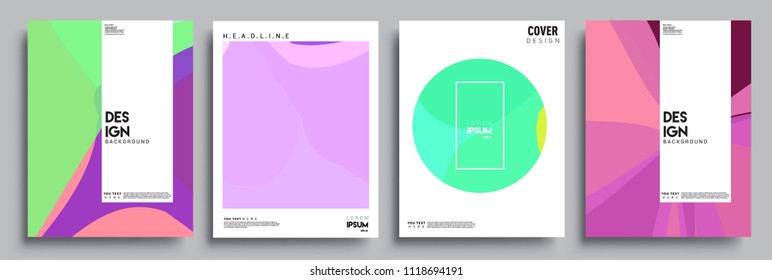 Modern abstract covers set. Cool gradient shapes composition, vector covers design.