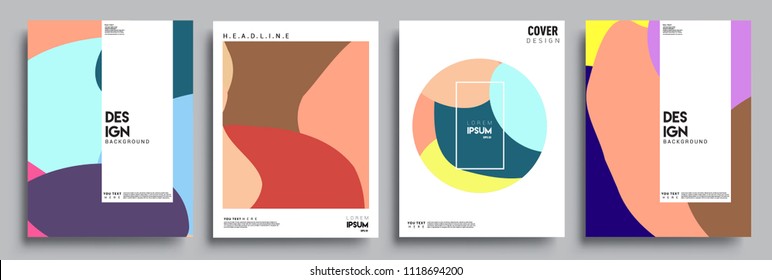 Modern abstract covers set. Cool gradient shapes composition, vector covers design.