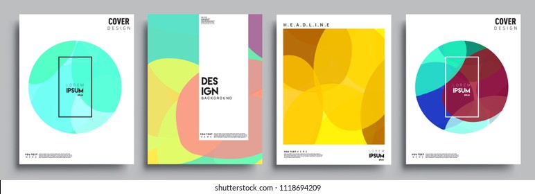 Modern abstract covers set. Cool gradient shapes composition, vector covers design.