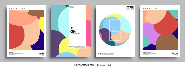 Modern abstract covers set. Cool gradient shapes composition, vector covers design.