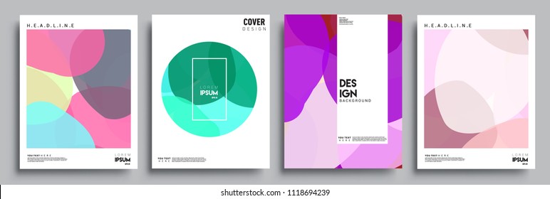 Modern abstract covers set. Cool gradient shapes composition, vector covers design.