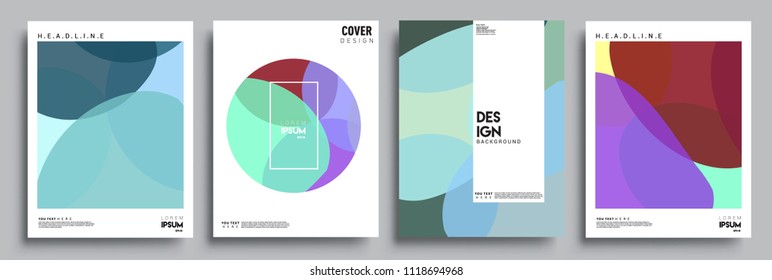 Modern abstract covers set. Cool gradient shapes composition, vector covers design.