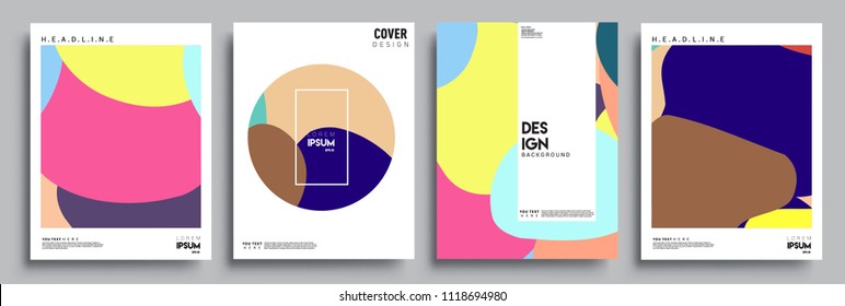 Modern abstract covers set. Cool gradient shapes composition, vector covers design.