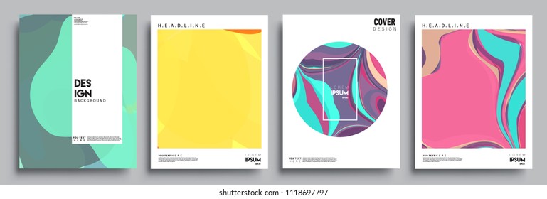 Modern abstract covers set. Cool gradient shapes composition, vector covers design.