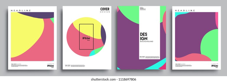 Modern abstract covers set. Cool gradient shapes composition, vector covers design.