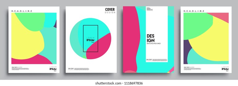 Modern abstract covers set. Cool gradient shapes composition, vector covers design.