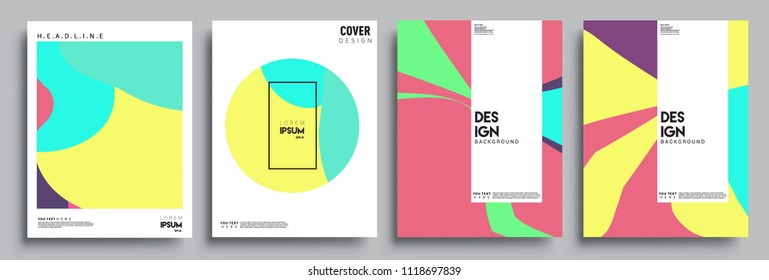 Modern abstract covers set. Cool gradient shapes composition, vector covers design.