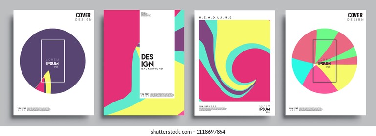 Modern abstract covers set. Cool gradient shapes composition, vector covers design.