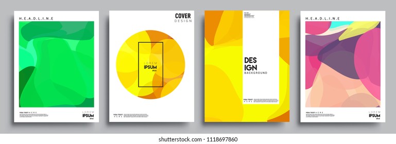 Modern abstract covers set. Cool gradient shapes composition, vector covers design.