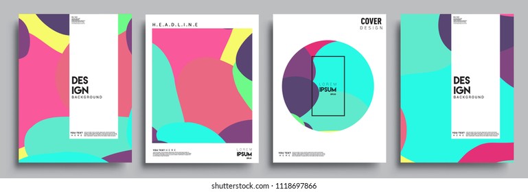Modern abstract covers set. Cool gradient shapes composition, vector covers design.