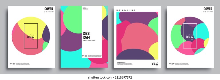 Modern abstract covers set. Cool gradient shapes composition, vector covers design.