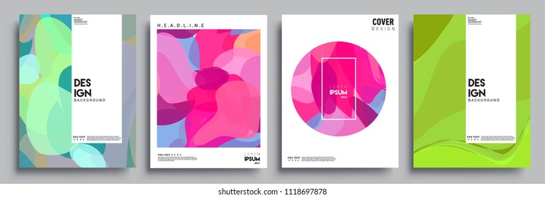 Modern abstract covers set. Cool gradient shapes composition, vector covers design.