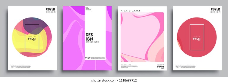 Modern abstract covers set. Cool gradient shapes composition, vector covers design.