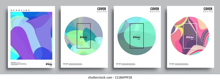 Modern abstract covers set. Cool gradient shapes composition, vector covers design.