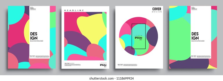 Modern abstract covers set. Cool gradient shapes composition, vector covers design.