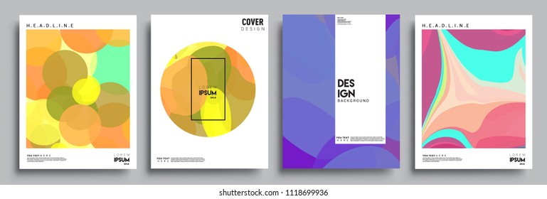 Modern abstract covers set. Cool gradient shapes composition, vector covers design.