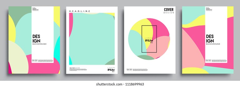 Modern abstract covers set. Cool gradient shapes composition, vector covers design.
