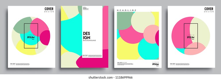Modern abstract covers set. Cool gradient shapes composition, vector covers design.
