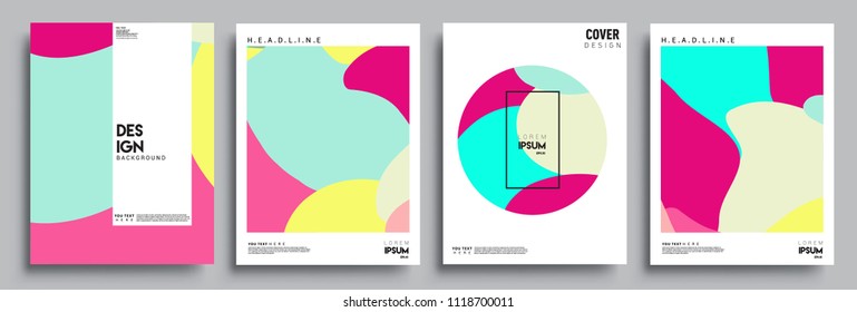 Modern abstract covers set. Cool gradient shapes composition, vector covers design.