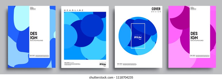 Modern abstract covers set. Cool gradient shapes composition, vector covers design.