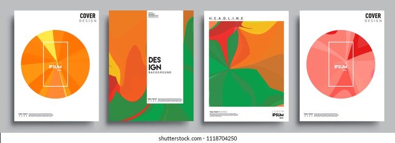 Modern abstract covers set. Cool gradient shapes composition, vector covers design.